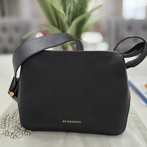 Burberry Black Leather Crossbody with Gold Hardware